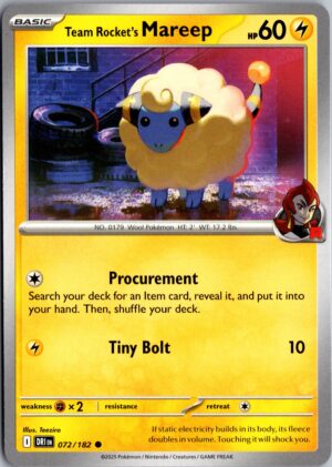Team Rocket's Mareep Common SV10: Destined Rivals 072/182