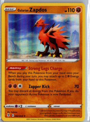 Galarian Zapdos Holo Rare SWSH07: Evolving Skies 082/203