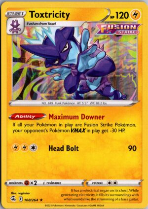 Toxtricity (108) Holo Rare SWSH08: Fusion Strike 108/264