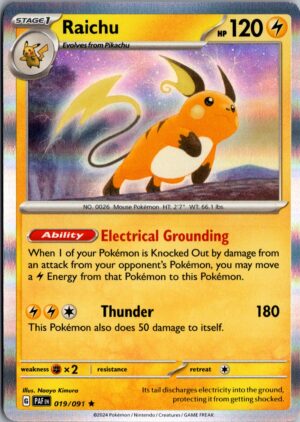 Raichu Rare SV: Paldean Fates 019/091
