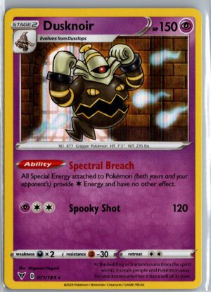 Dusknoir Holo Rare Trick or Trade BOOster Bundle 2023 071/185