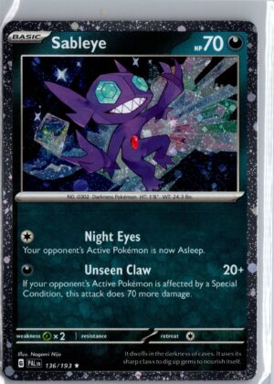 Sableye Rare Paldea Evolved 136/193