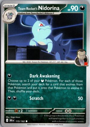 Team Rocket's Nidorina Common SV10: Destined Rivals 115/182